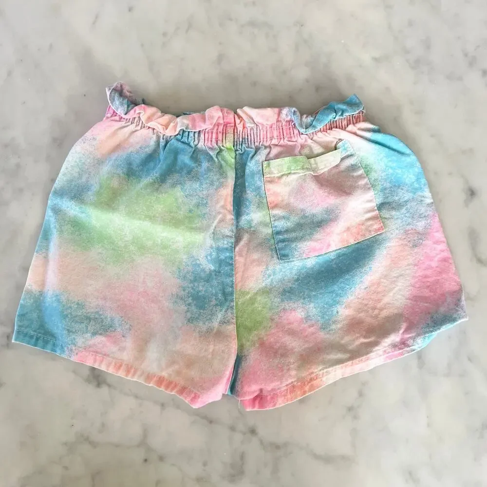 Vintage 80s 90s Girls' Bundle Heart Tank Tops and Rainbow Shorts / Small 5 6